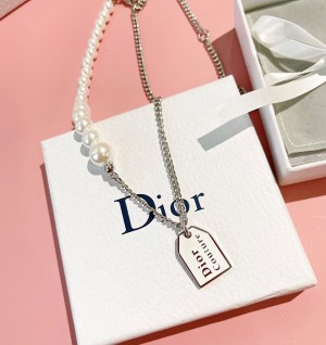 디올 dior 에나멜 펄 목걸이