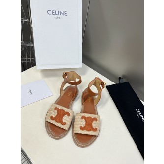 셀린느 23ss celine 트리오페 라피아 플랫 샌들