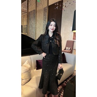 샤넬 스팽글 투피스
