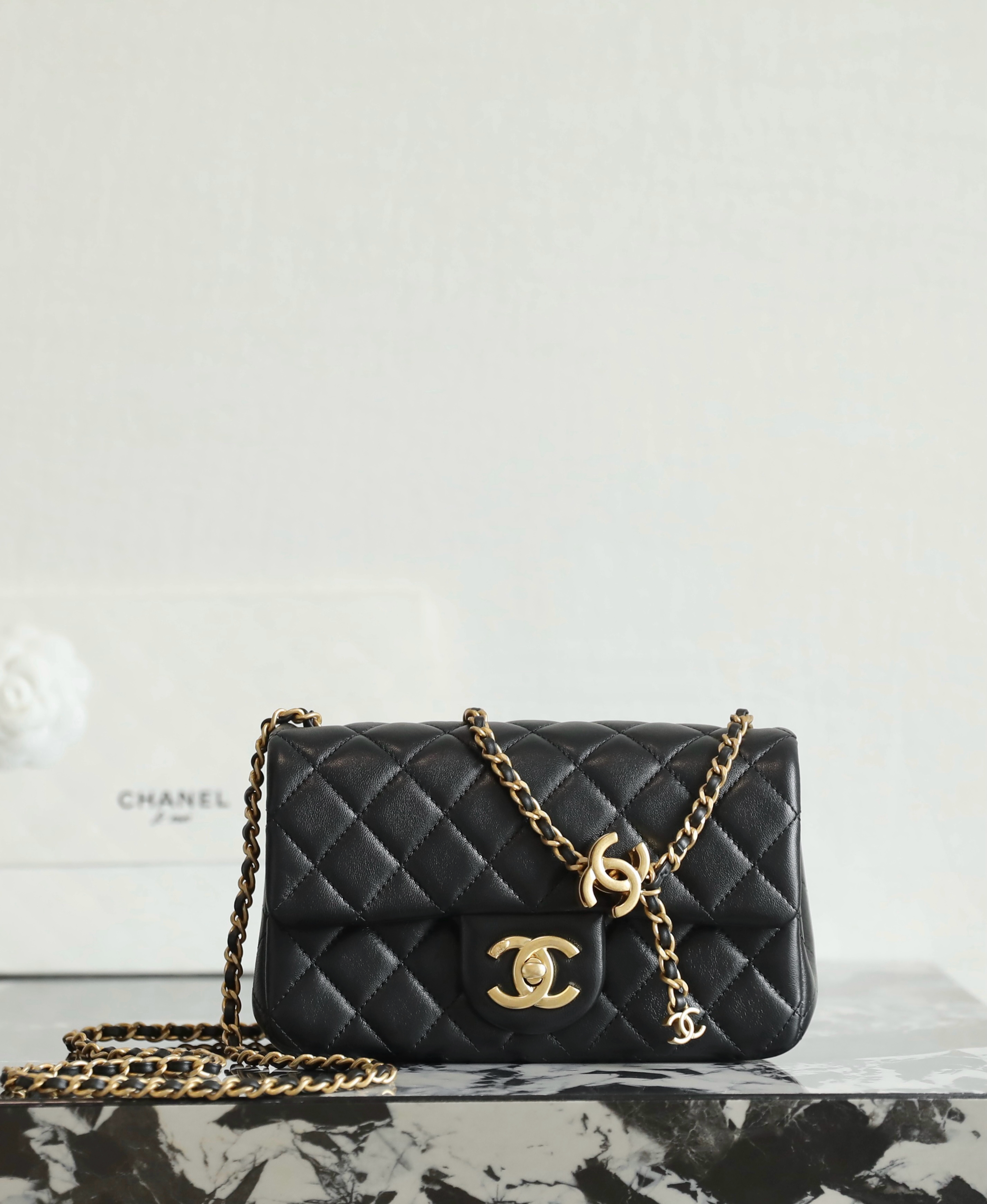 샤넬 25FW 미니백 CC로고 줄조절 체인 미니 플랩백 20cm AS5759