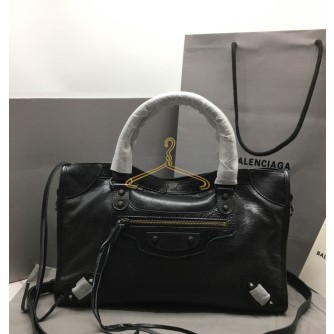 발렌시아가 르 시티 미디움 백 블랙 (금장)