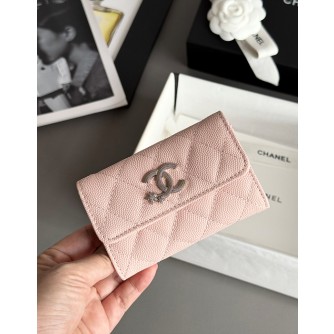 샤넬 25B CC 별 로고 캐비어 카드지갑 (컬러 핑크)