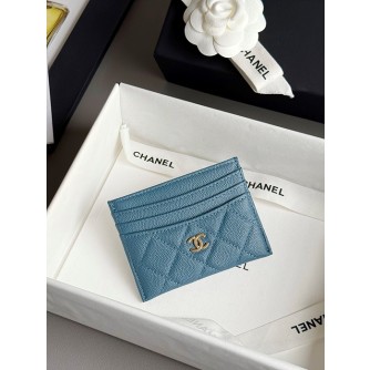 샤넬 25S 캐비어 카드홀더 (컬러 블루)