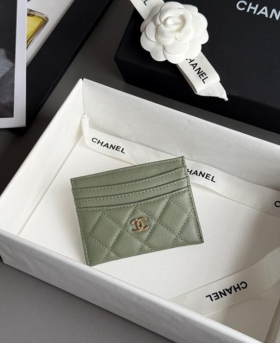 샤넬 25S 캐비어 카드홀더 (컬러 그린)