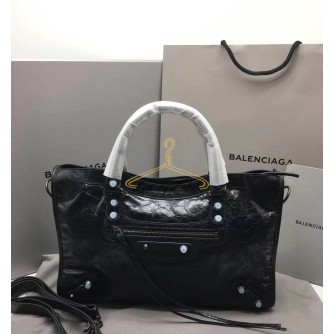 발렌시아가 르 시티 미디움 백 블랙 (빈티지 은장)