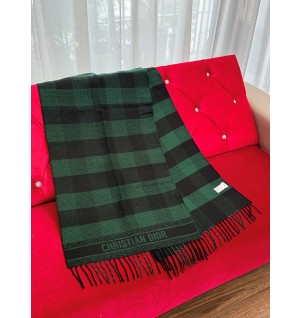 디올 체크 캐시미어 머플러 (컬러 그린)