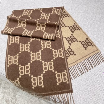 발렌시아가 캐시미어 울 로고 머플러