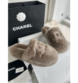 샤넬 시어링 울 CC로고 슬라이드 뮬