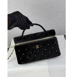 샤넬 25K 벨벳 탑핸들 베니티 체인백