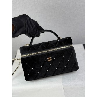 샤넬 25K 벨벳 탑핸들 베니티 체인백