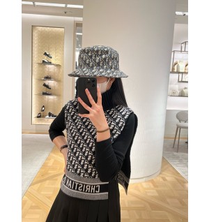 디올 오블리크 자카드 버킷햇