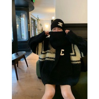 샤넬 CC 로고 크로셰 캐시미어 비니