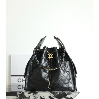 샤넬 25B 크루즈 뉴 호보백그레인드 카프스킨 미디움 (블랙 체인) (25백)